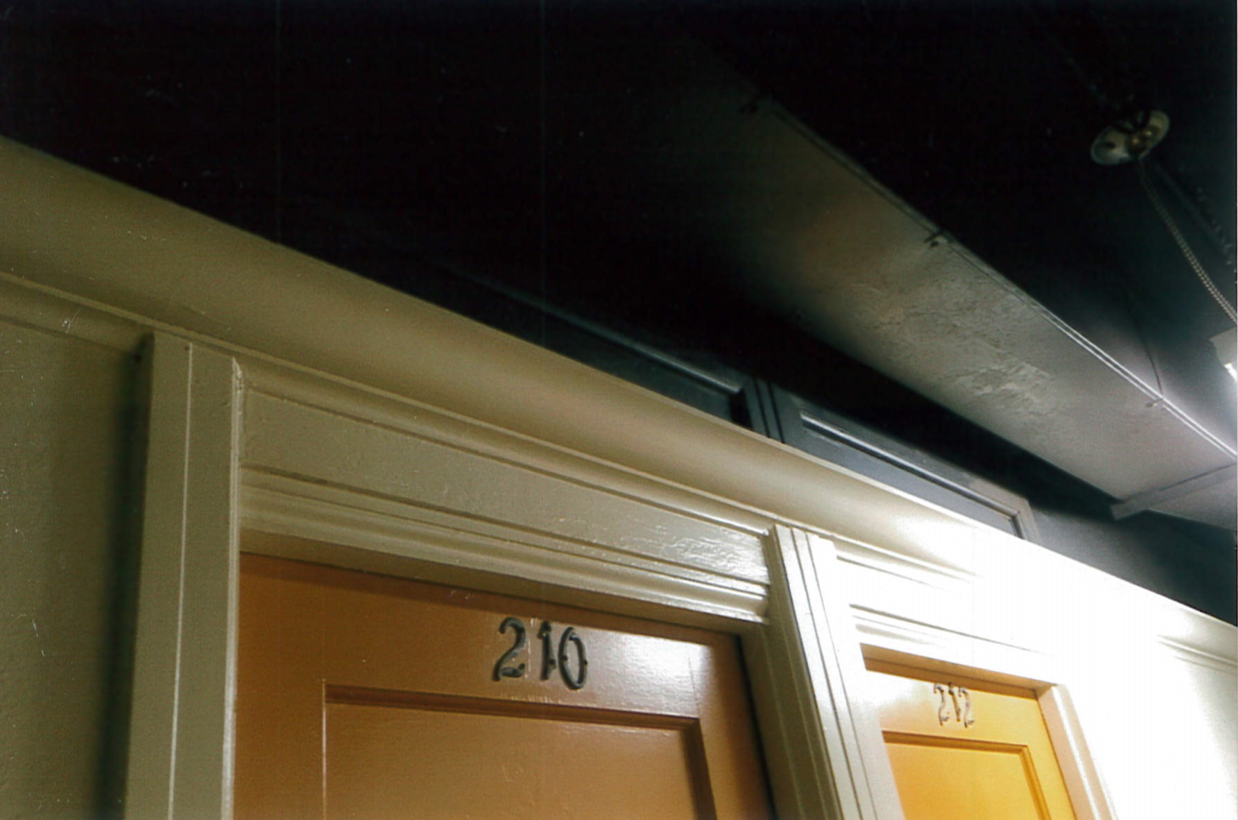 Corridor door, altered with molding 